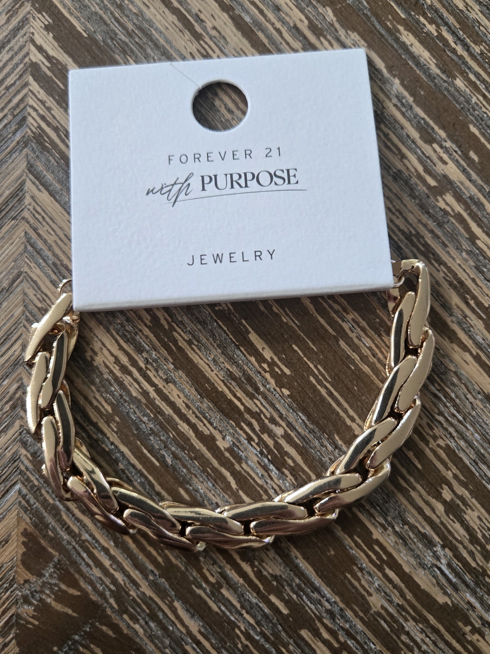 Forever 21 With Purpose Gold Tone Chain Bracelet NWT One Size